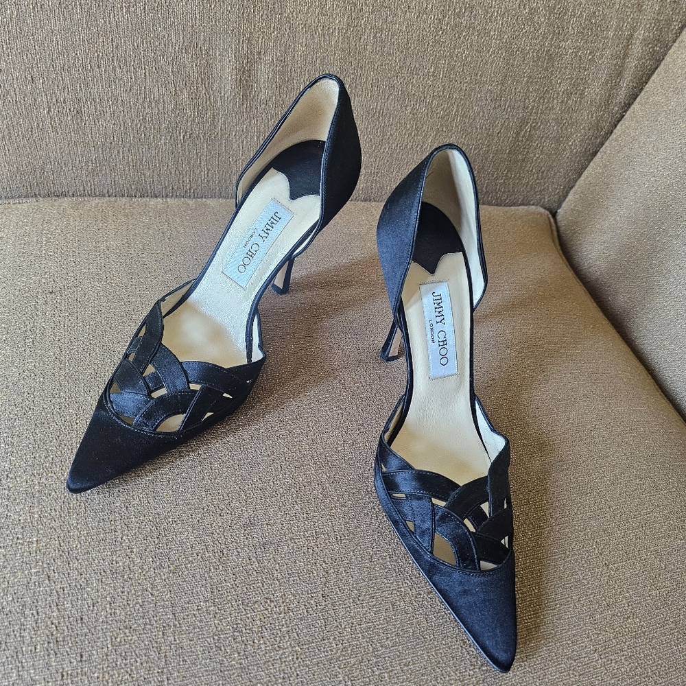Jimmy Choo Black Cutout Heels 38.5